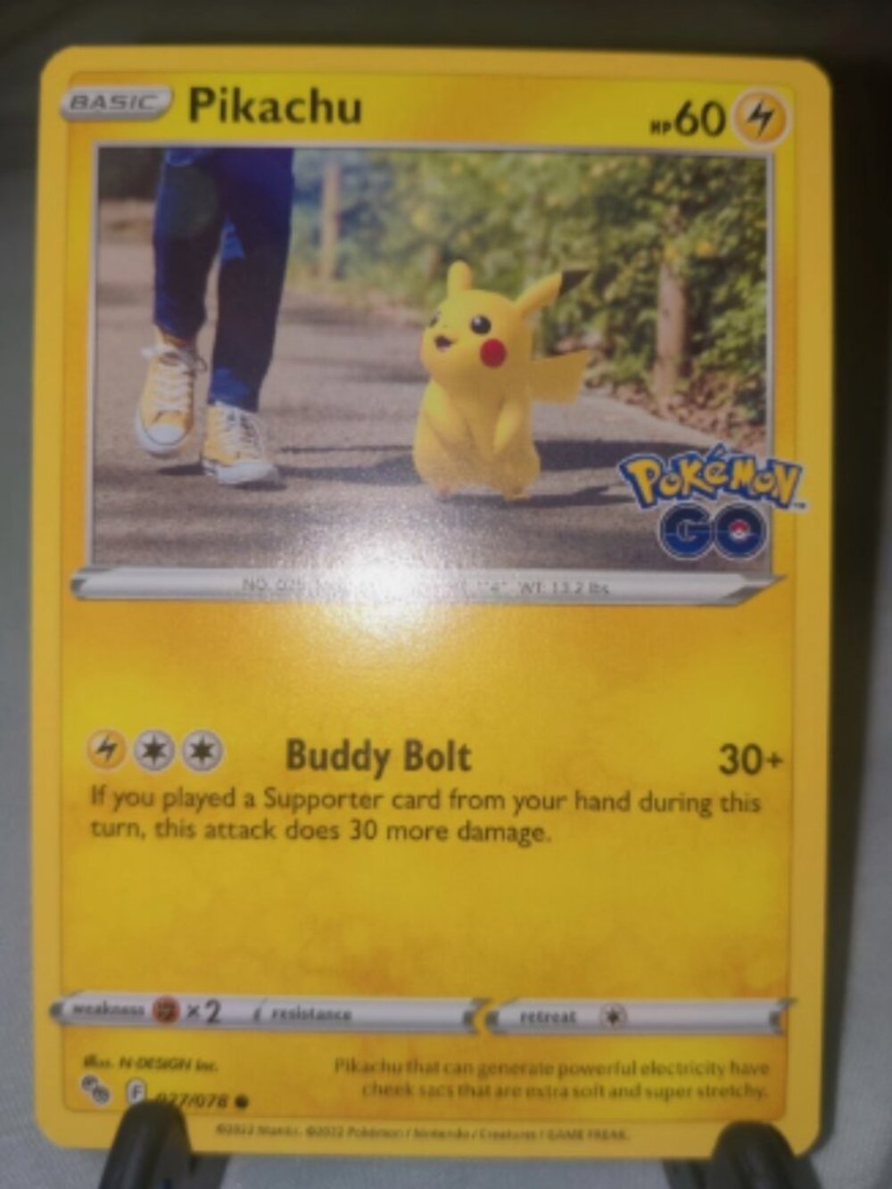 Pokemon Go Pikachu 027/078 Regular Card!! See Pics